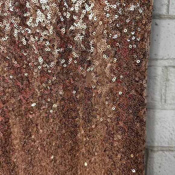 Lulus Dress Light the Night Sequin Maxi Sleeveless Backless Formal Rose Gold M - Picture 7 of 9
